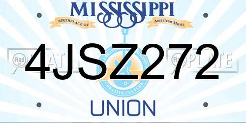 4JSZ272 Mississippi License Plate