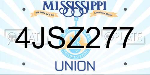 4JSZ277 Mississippi License Plate