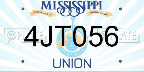 4JT056 Mississippi License Plate