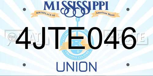 4JTE046 Mississippi License Plate