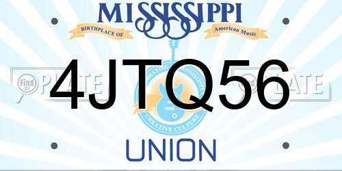 4JTQ56 Mississippi License Plate