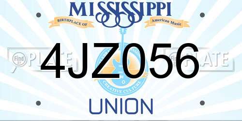 4JZ056 Mississippi License Plate