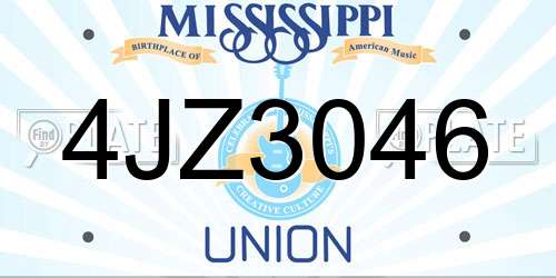 4JZ3046 Mississippi License Plate