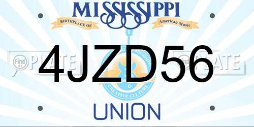 4JZD56 Mississippi License Plate