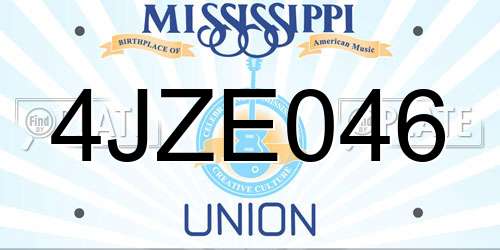 4JZE046 Mississippi License Plate