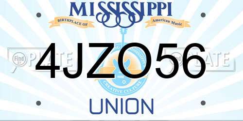 4JZO56 Mississippi License Plate