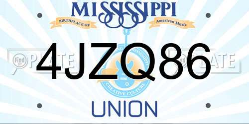 4JZQ86 Mississippi License Plate
