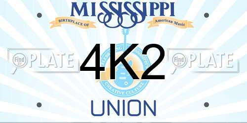 4K2 Mississippi License Plate