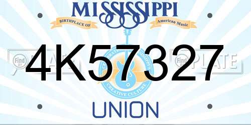 4K57327 Mississippi License Plate