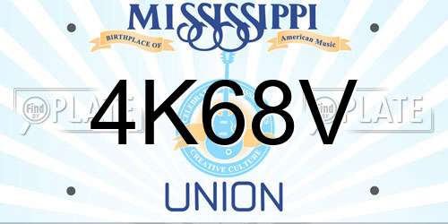 4K68V Mississippi License Plate