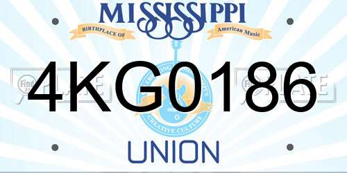 4KG0186 Mississippi License Plate