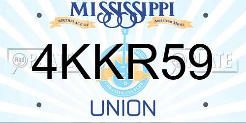 4KKR59 Mississippi License Plate