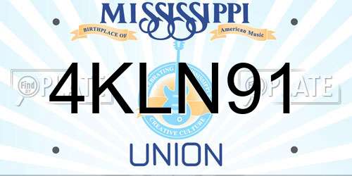 4KLN91 Mississippi License Plate