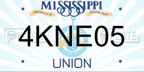 4KNE05 Mississippi License Plate