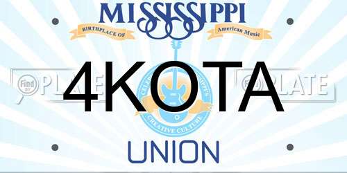 4KOTA Mississippi License Plate