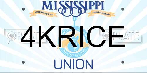 4KRICE Mississippi License Plate