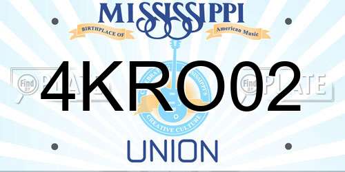 4KRO02 Mississippi License Plate