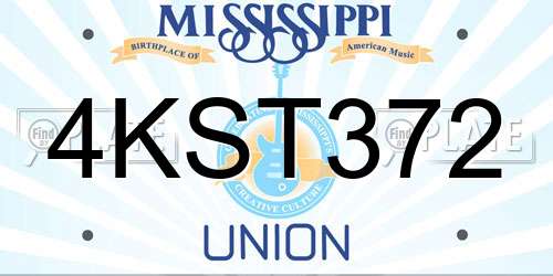 4KST372 Mississippi License Plate