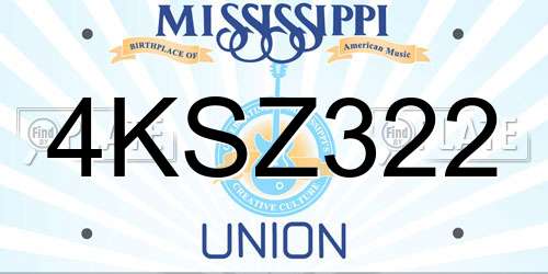 4KSZ322 Mississippi License Plate