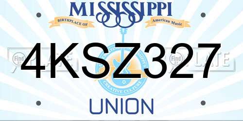 4KSZ327 Mississippi License Plate