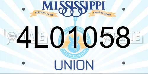 4L01058 Mississippi License Plate