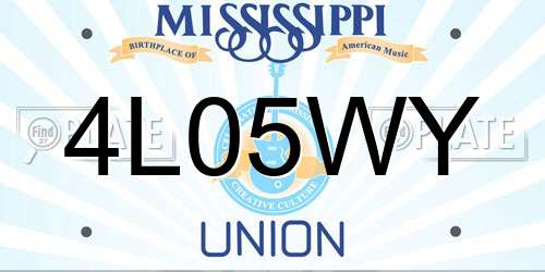 4L05WY Mississippi License Plate