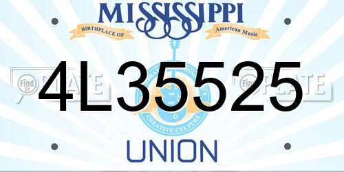 4L35525 Mississippi License Plate