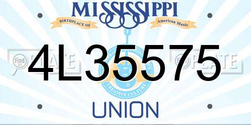 4L35575 Mississippi License Plate