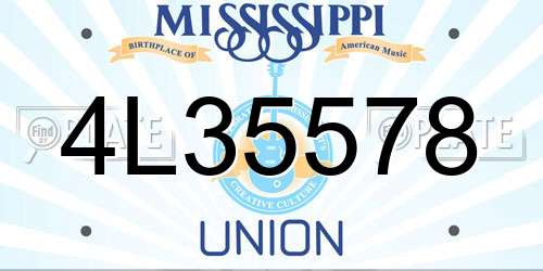 4L35578 Mississippi License Plate