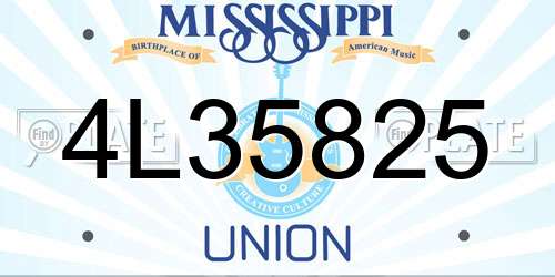 4L35825 Mississippi License Plate