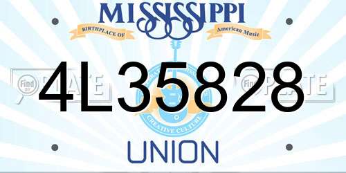 4L35828 Mississippi License Plate