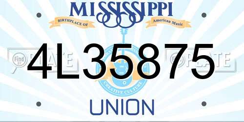 4L35875 Mississippi License Plate