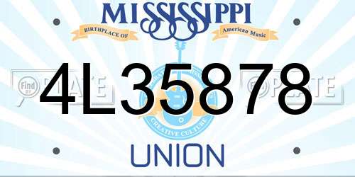 4L35878 Mississippi License Plate