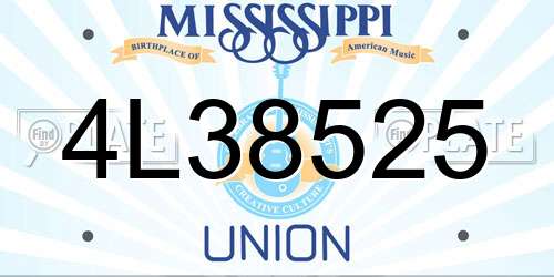 4L38525 Mississippi License Plate