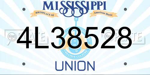 4L38528 Mississippi License Plate