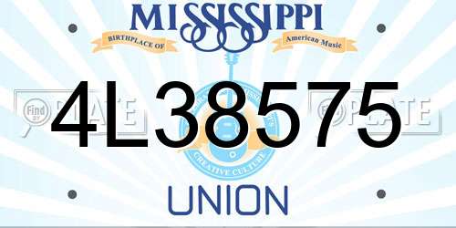 4L38575 Mississippi License Plate