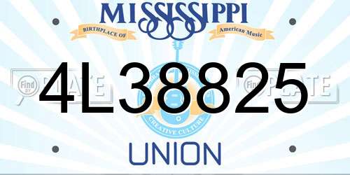 4L38825 Mississippi License Plate