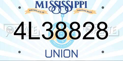 4L38828 Mississippi License Plate