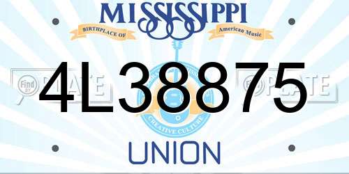 4L38875 Mississippi License Plate