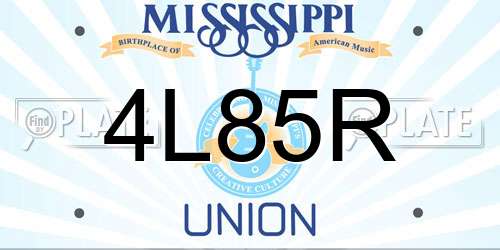4L85R Mississippi License Plate