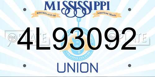 4L93092 Mississippi License Plate