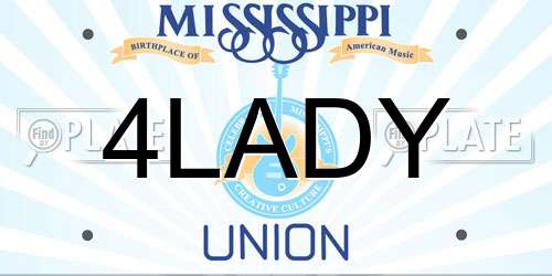 4LADY Mississippi License Plate