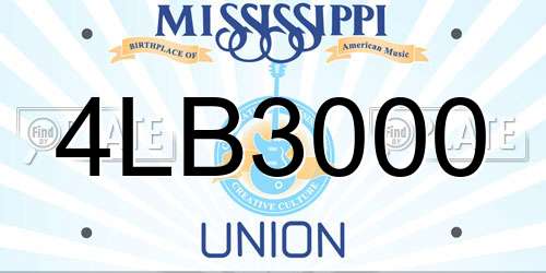 4LB3000 Mississippi License Plate
