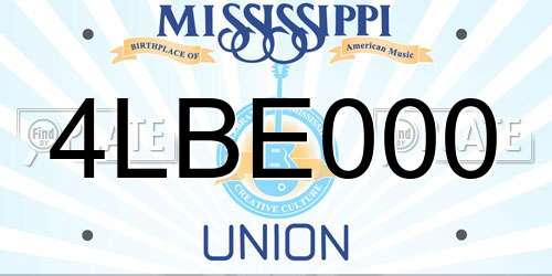 4LBE000 Mississippi License Plate