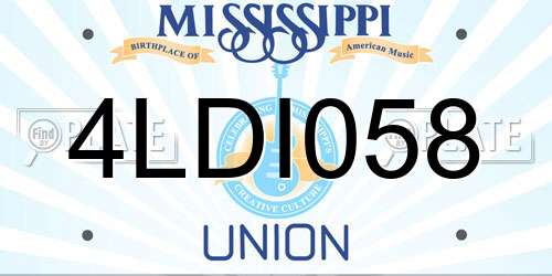 4LDI058 Mississippi License Plate