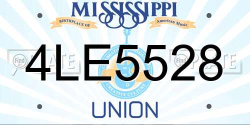 4LE5528 Mississippi License Plate