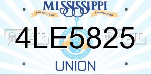 4LE5825 Mississippi License Plate