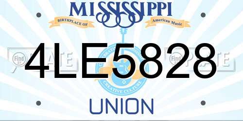 4LE5828 Mississippi License Plate