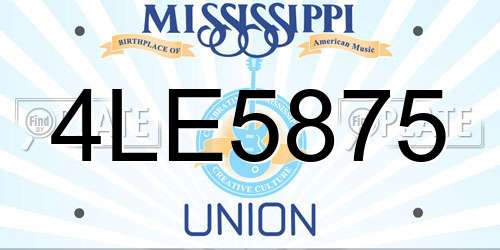 4LE5875 Mississippi License Plate