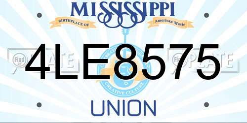 4LE8575 Mississippi License Plate